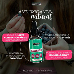 RESVERATROL GOTERO 30ML (ZUMO DE ALTA CONCENTRACIÓN) | Antioxidante, Colesterol, Neuroprotector, Longevidad, Diabetes.