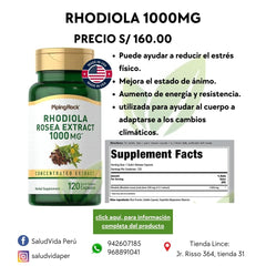 Rhodiola 1000 mg | 120 cápsulas