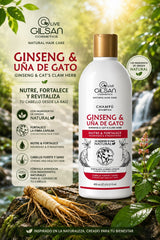 Shampoo de ginseng y uña de gato 450ml. - Fortalece y revitaliza