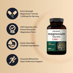 Taurate de magnesio 240 cápsulas  - 1.500 mg p/s