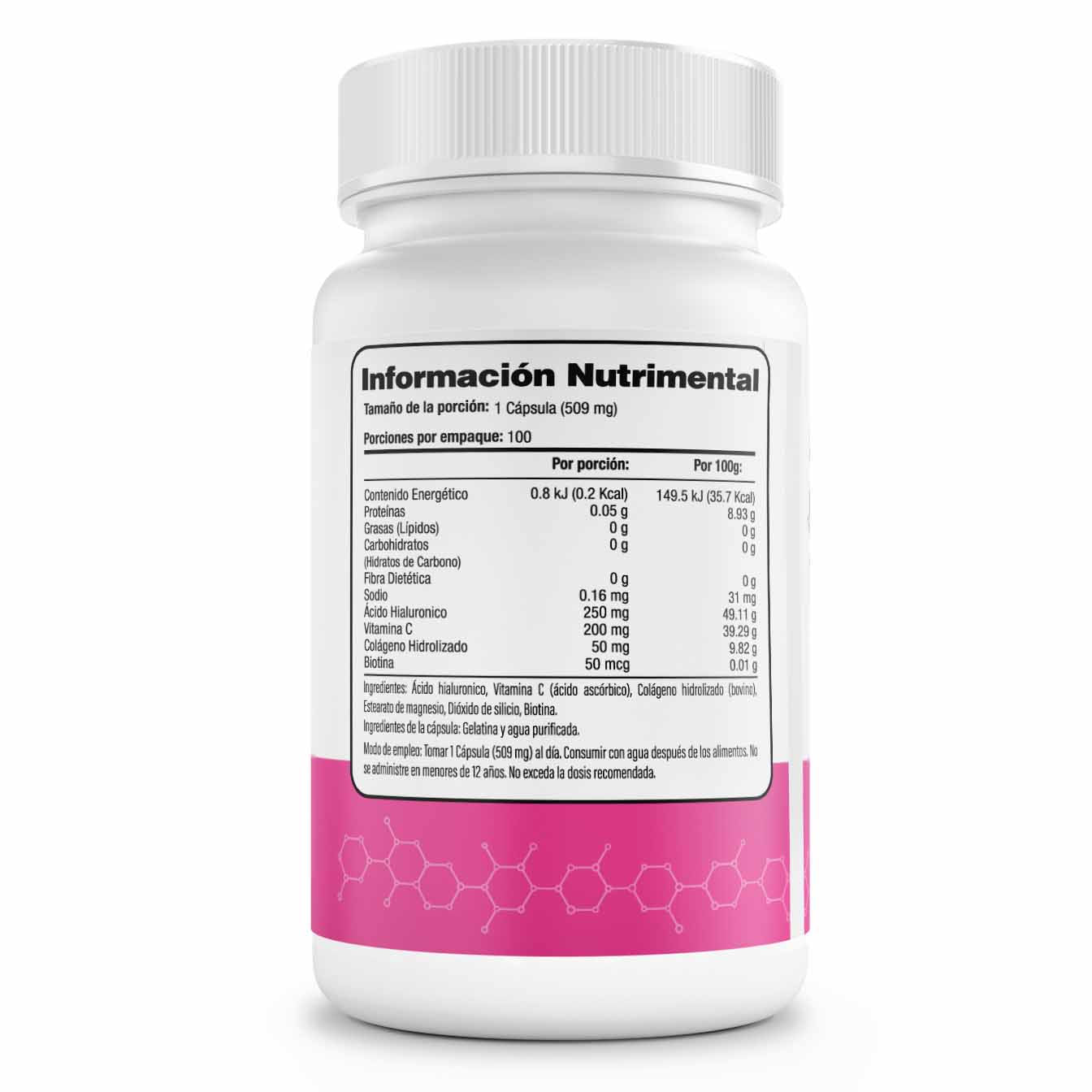 Ácido Hialurónico 250mg 100 cápsulas