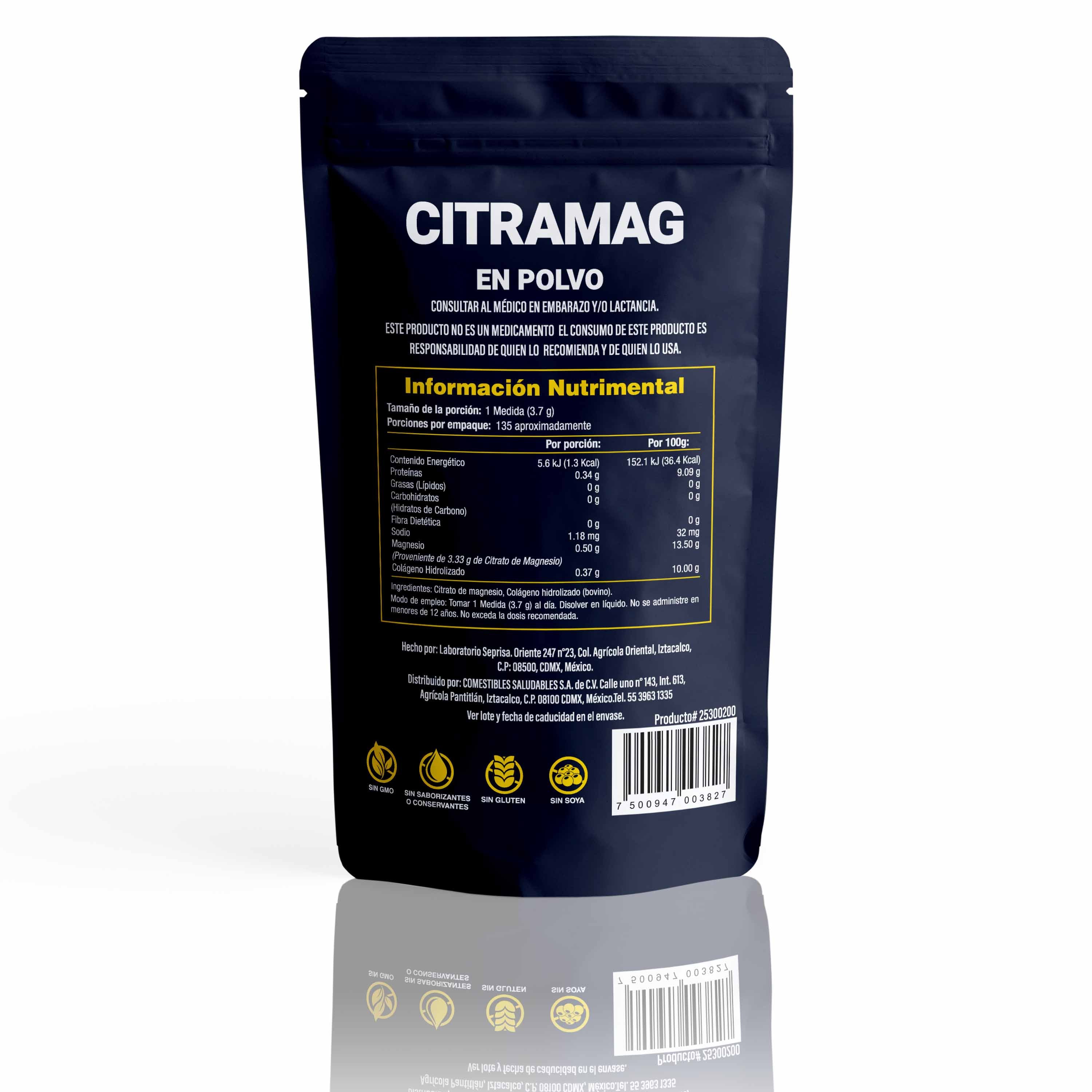 Citrato de magnesio en polvo 500g