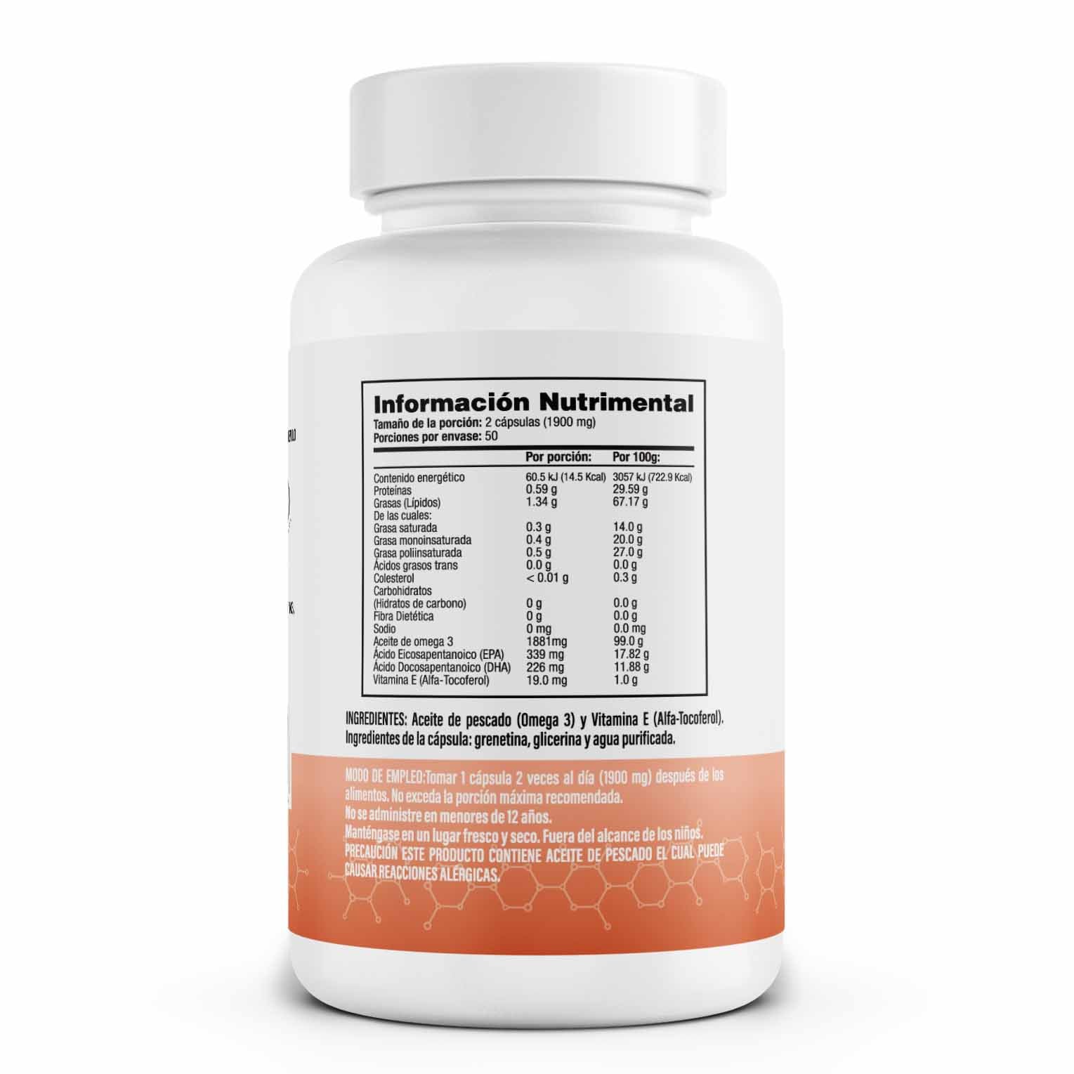 Omega 3 + Vitamina E 100 Cápsulas