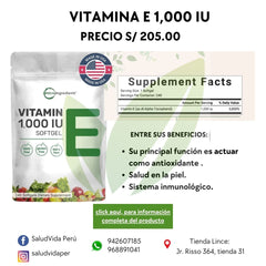Vitamina E 1000 IU | 240 cápsulas blandas | Expira 11-2025