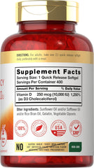 VITAMINA D3 10000UI 400 CÁPSULAS | Huesos, Infecciones, Presión arterial, Estado de ánimo, Diabetes. (Copia)