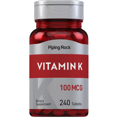 Vitamina K 100 mcg | 240 Tabletas|  Non-GMO, Libre de gluten