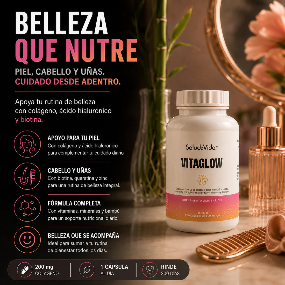 Vitaglow 500mg 200 Cápsulas