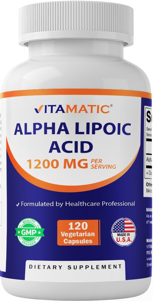 ACIDO ALPHA LIPOIC 180 CÁPSULAS 1200MG p/s , Diábetes,, antioxidante,