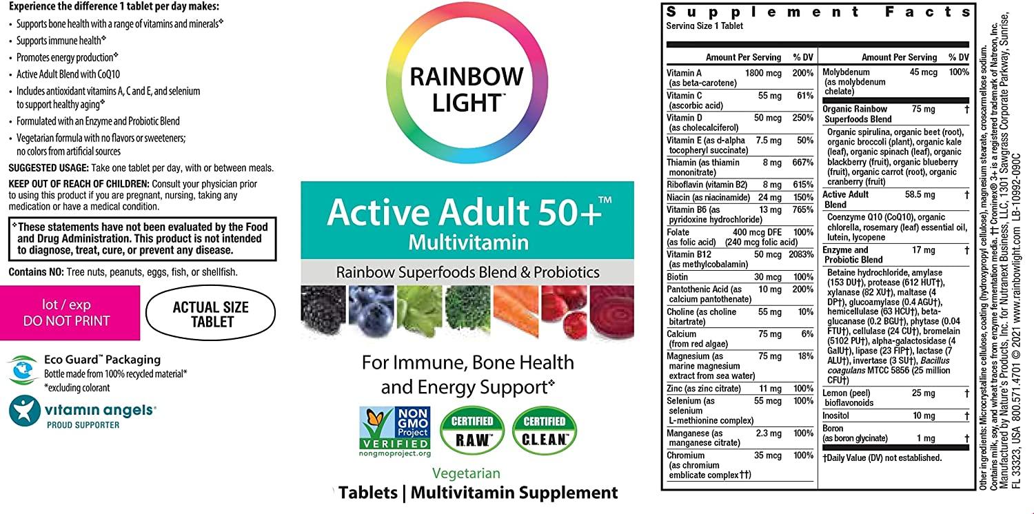 Active Adult 50+ 90 tabletas - Multivitamínico para adultos - Salud Vida Peru