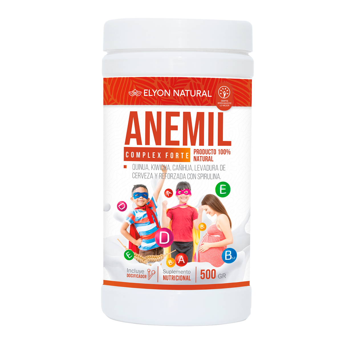 Anemil (500g): ANEMIA - Con Espirulina, Quinua, Kiwicha y Levadura de Cerveza