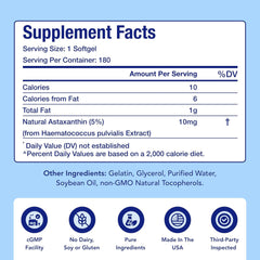 ASTAXANTHIN 180 CÁPSULAS 10MG | Antioxidante, Mejora la vista, Trigliceridos, Inflamación, Sistema inmunológico.