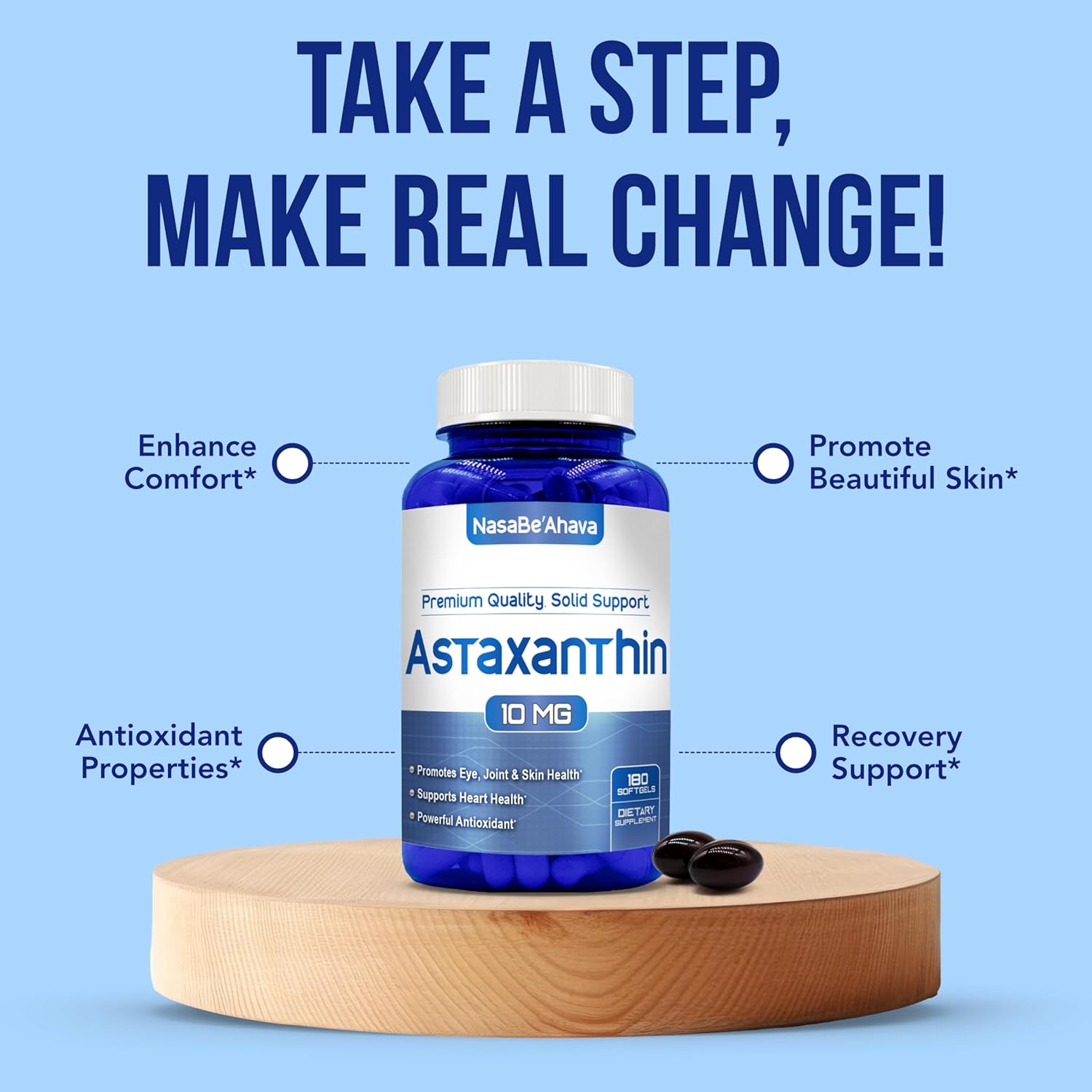 ASTAXANTHIN 180 CÁPSULAS 10MG | Antioxidante, Mejora la vista, Trigliceridos, Inflamación, Sistema inmunológico.