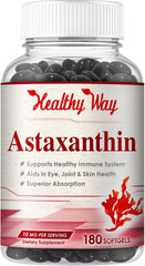 ASTAXANTINA 180 CÁPSULAS 10MG | Antioxidante, Mejora la vista, Trigliceridos, Inflamación, Sistema inmunológico.