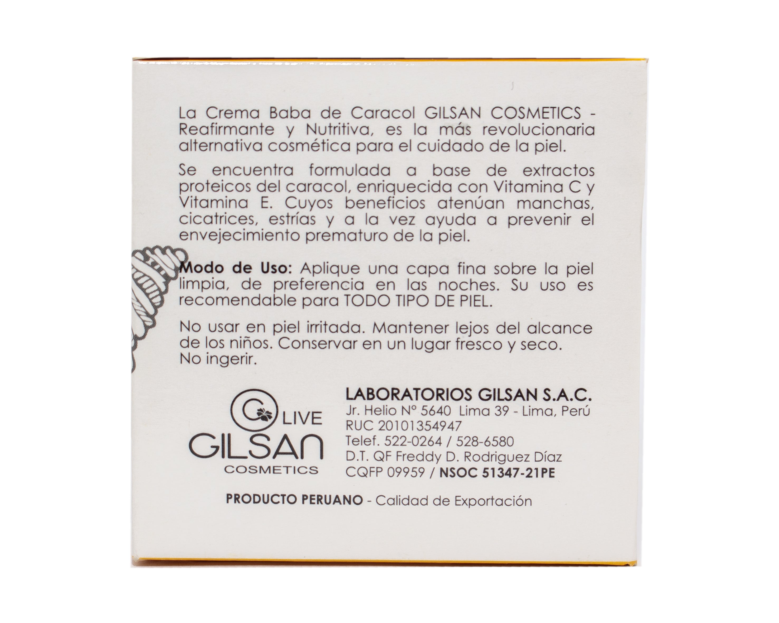 CREMA FACIAL BABA DE CARACOL pote 120grs.