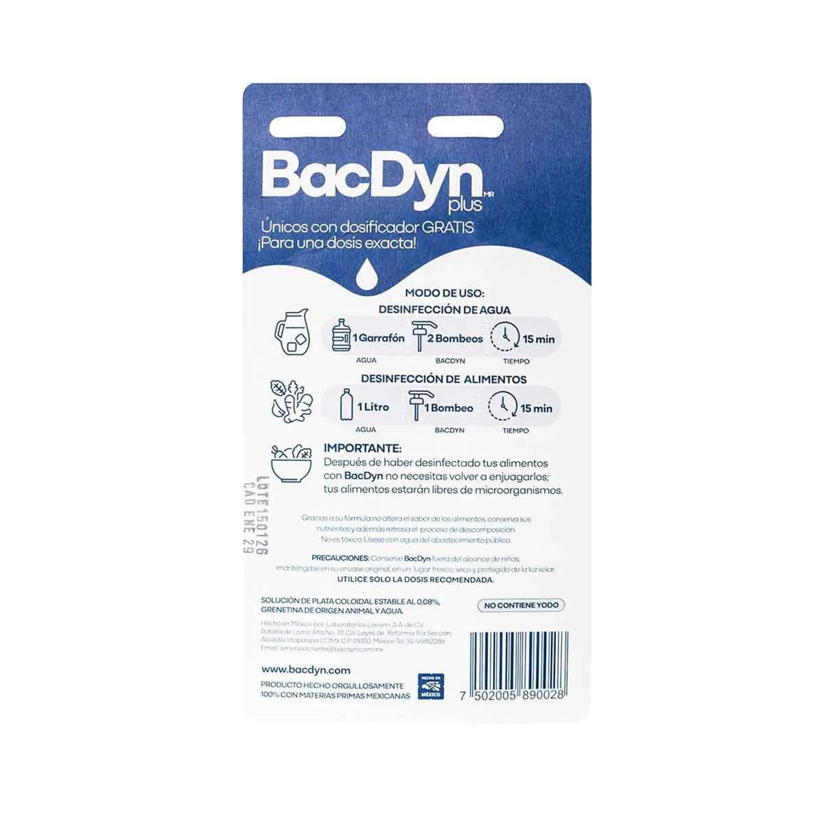 Desinfectante Bac Dyn Plus Agua y Alimento  120 ml.