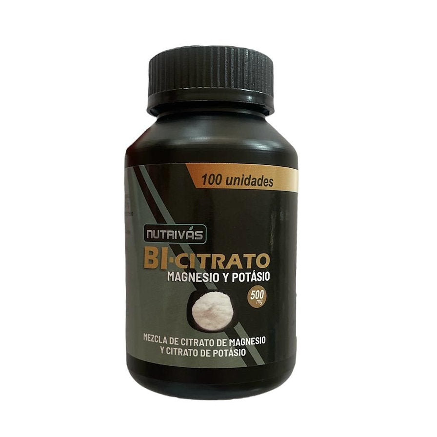 Bi-Citrato Magnesio y Potásio 500mg. 100 cápsulas