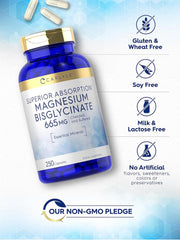 BISGLICINATO DE MAGNESIO 665MG 250 CÁPSULAS | Sueño, Estrés, Ansiedad, Función muscular y nerviosa.