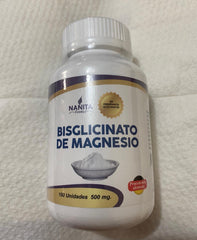 BISGLICINATO DE MAGNESIO 500MG 100 Cáp.| Sueño, Estrés, Ansiedad, Función muscular y nerviosa.