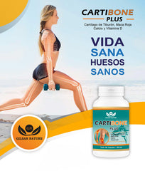 CARTIBONE PLUS 400mg. 100 cáp.  Fortalece huesos, cartílagos y la estructura del sistema óseo.