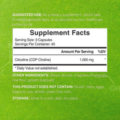 Citicoline CDP Choline 1,000mg. | 120 cápsulas