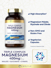 Magnesio Complex 500mg, 240 Capsules - Malate + Glycinate + Citrate