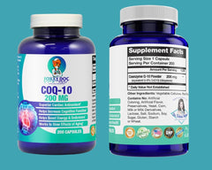 COQ-10 200MG. 200 CÁPSULAS | Presión arterial alta , Rendimiento físico, Antioxidante.