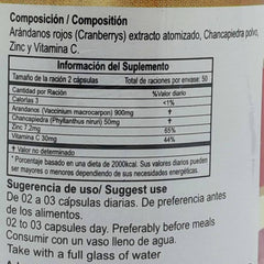 Cranberry 500mg 100 cápsulas - Infecciones Urinarias - Vejiga - Salud Vida Peru