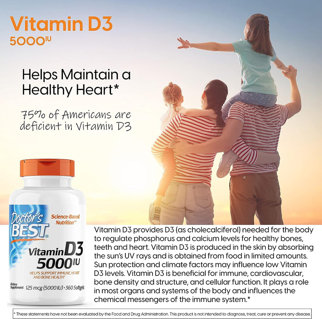 Vitamina  D3 5000 IU  360 cápsulas