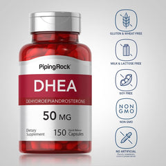 DHEA 50MG 150 Cápsulas| Equilibrio hormonal, Menopausia, Antienvejecimiento.