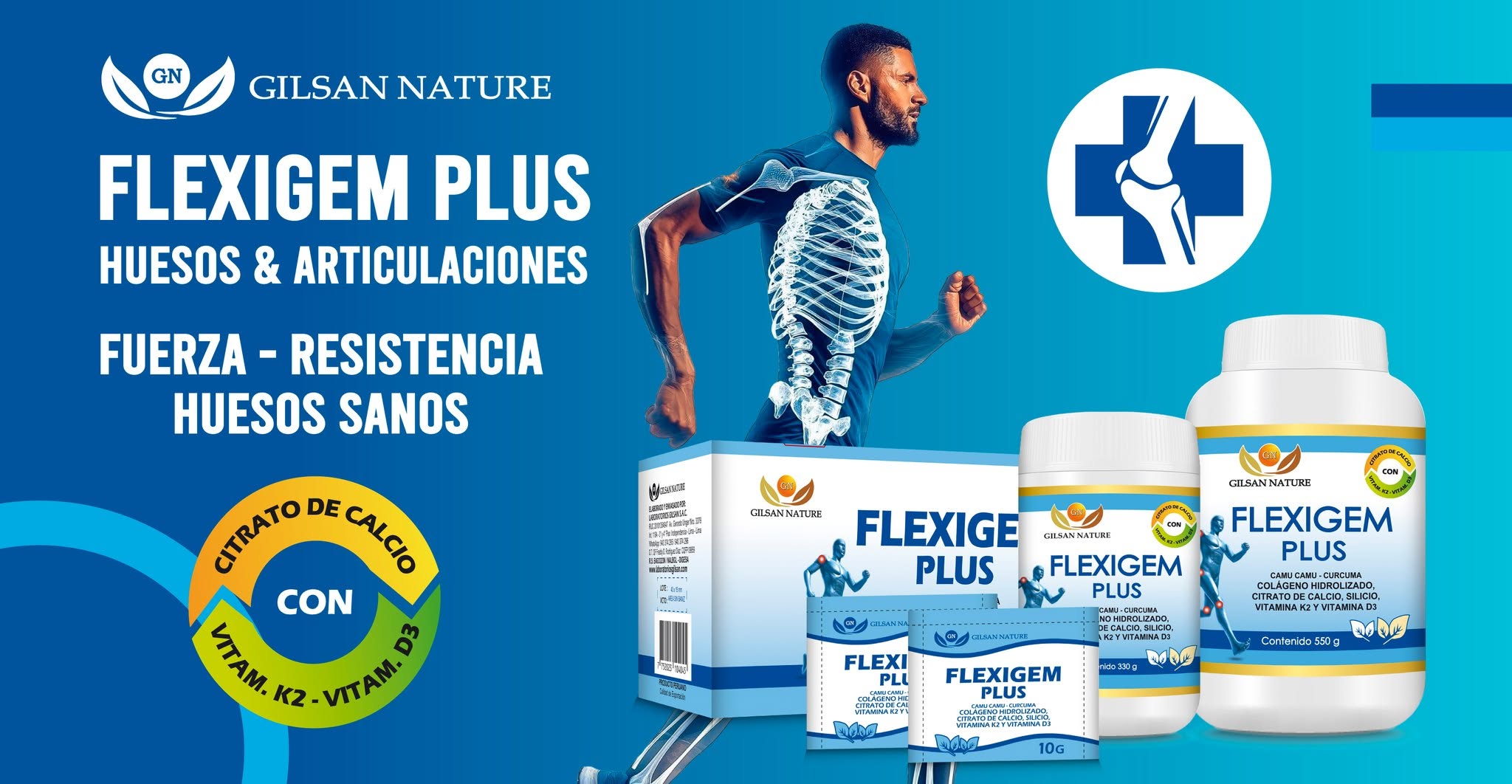 FLEXIGEM PLUS 550grs. - fortalece huesos, tendones, ligamentos y articulaciones.