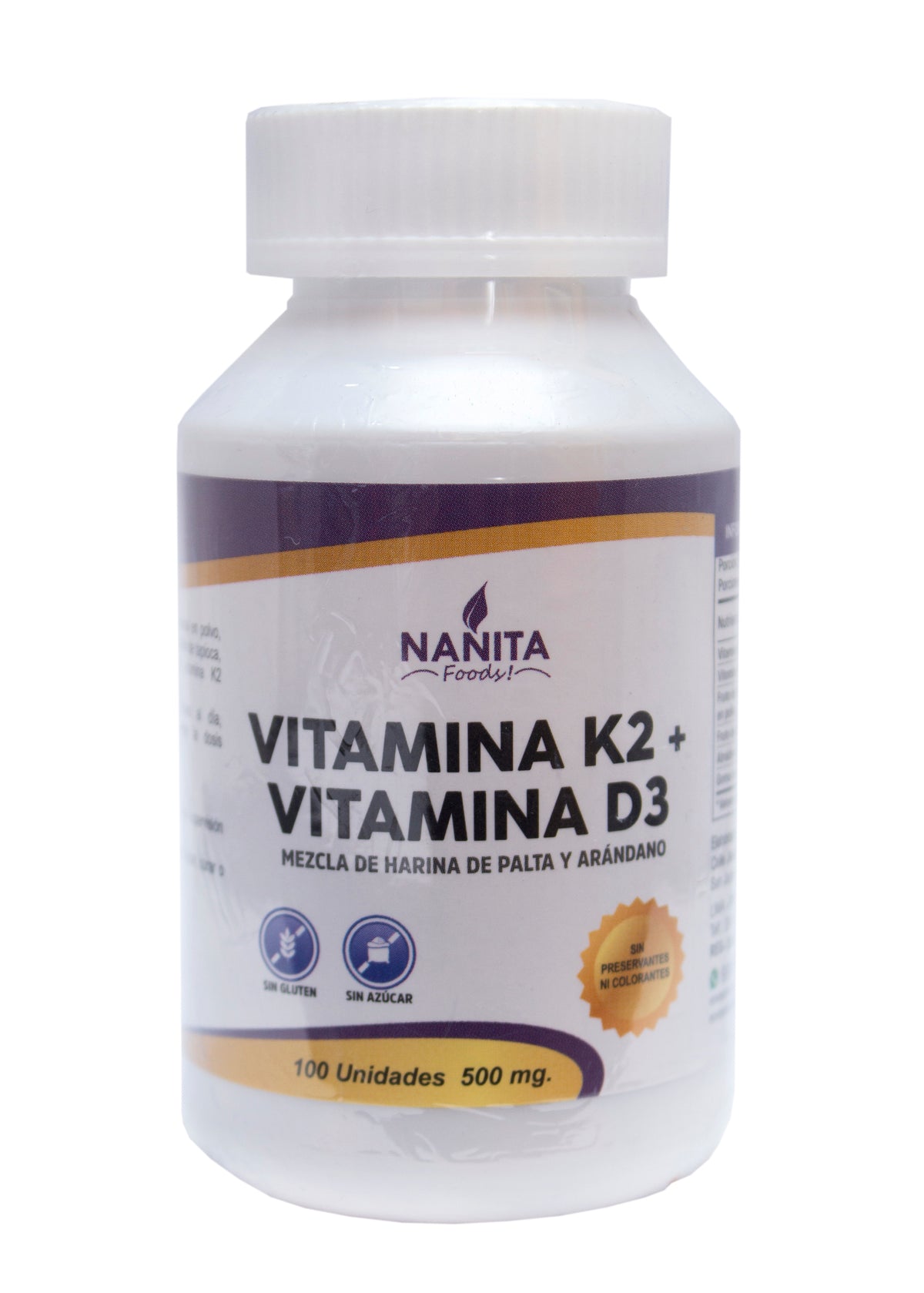 Vitamina K2+D3 500mg. 100 cápsulas - Huesos -  cardiovascular