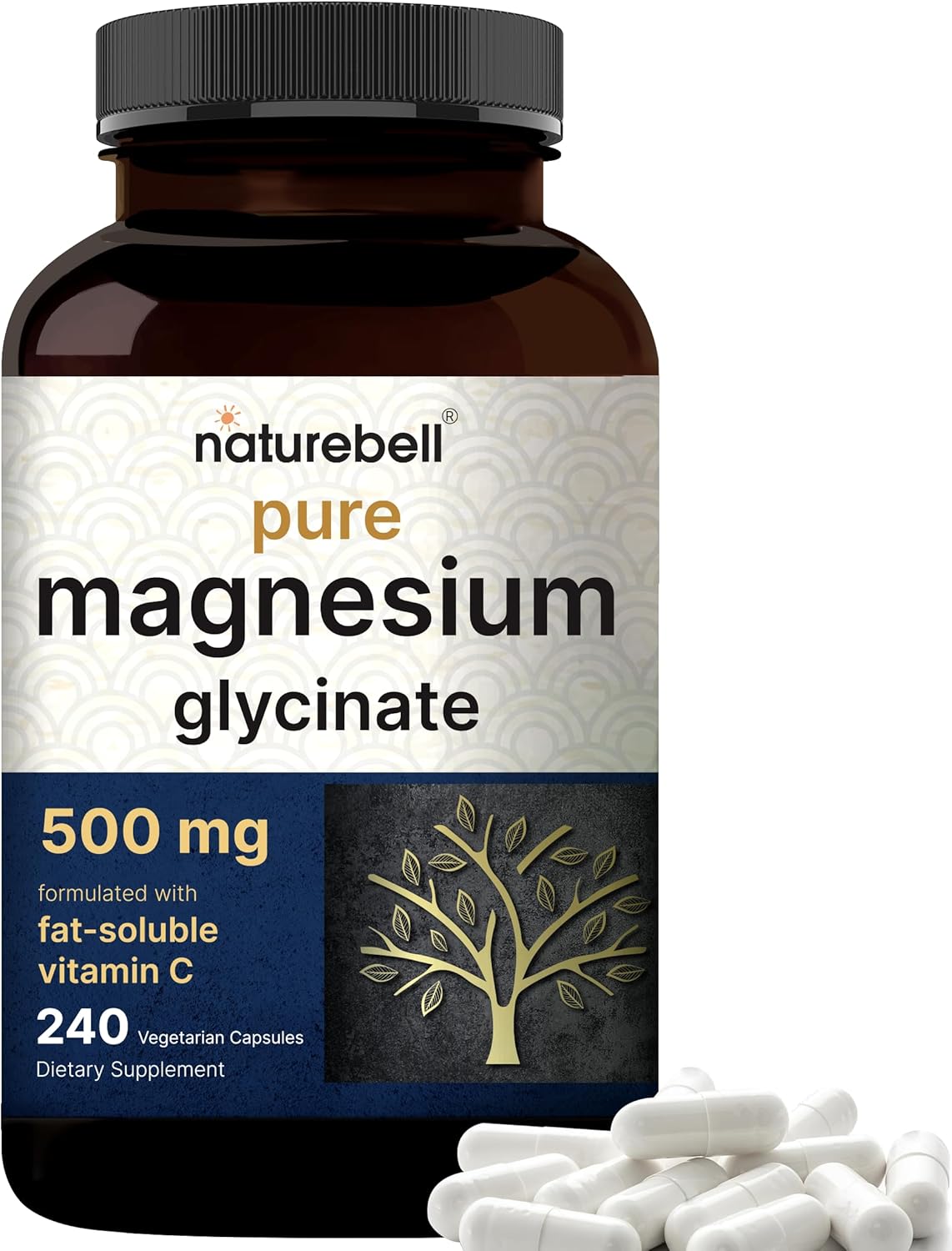 GLICINATO DE MAGNESIO (absorción superior) 500MG 240 CÁPSULAS | Sueño, Ansiedad, Estrés, Calambres, Salud cardivascular.