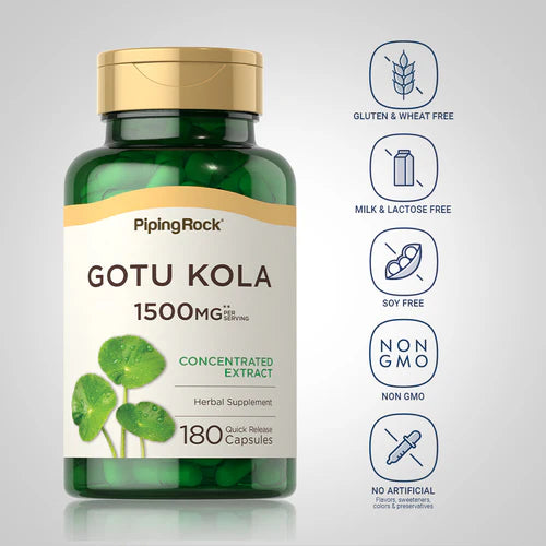 Gotu Kola o Centella Asiática 1500mg. p/s 180 cápsulas
