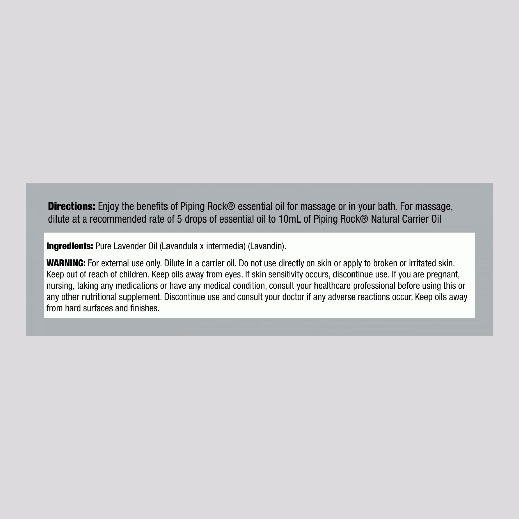 Aceite Esencial de Lavanda | 59ml. PipingRock