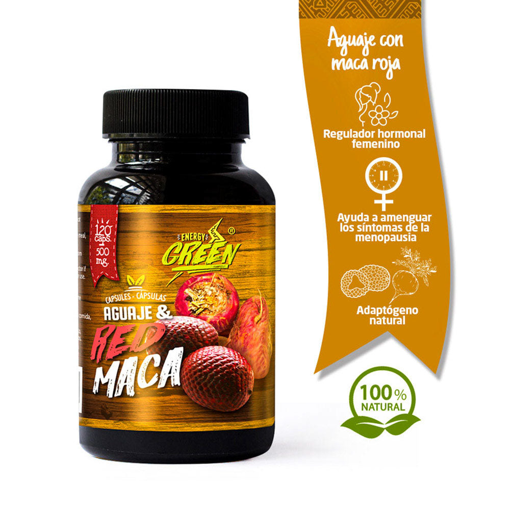 Aguaje con maca roja 500 mg | 120 cápsulas