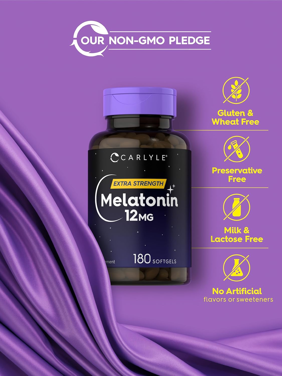 MELATONINA 12mg, 180 TABLETAS | Sueño, Antioxidante, Pérdida de peso.