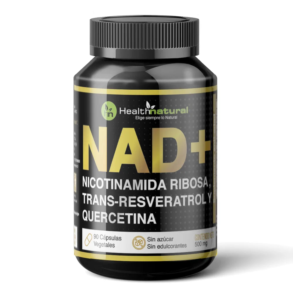 NAD+ (Nicotinamida Ribosa, Trans-Resveratrol y Quercetina), 90 Cáps. Vegetales de 500 mg