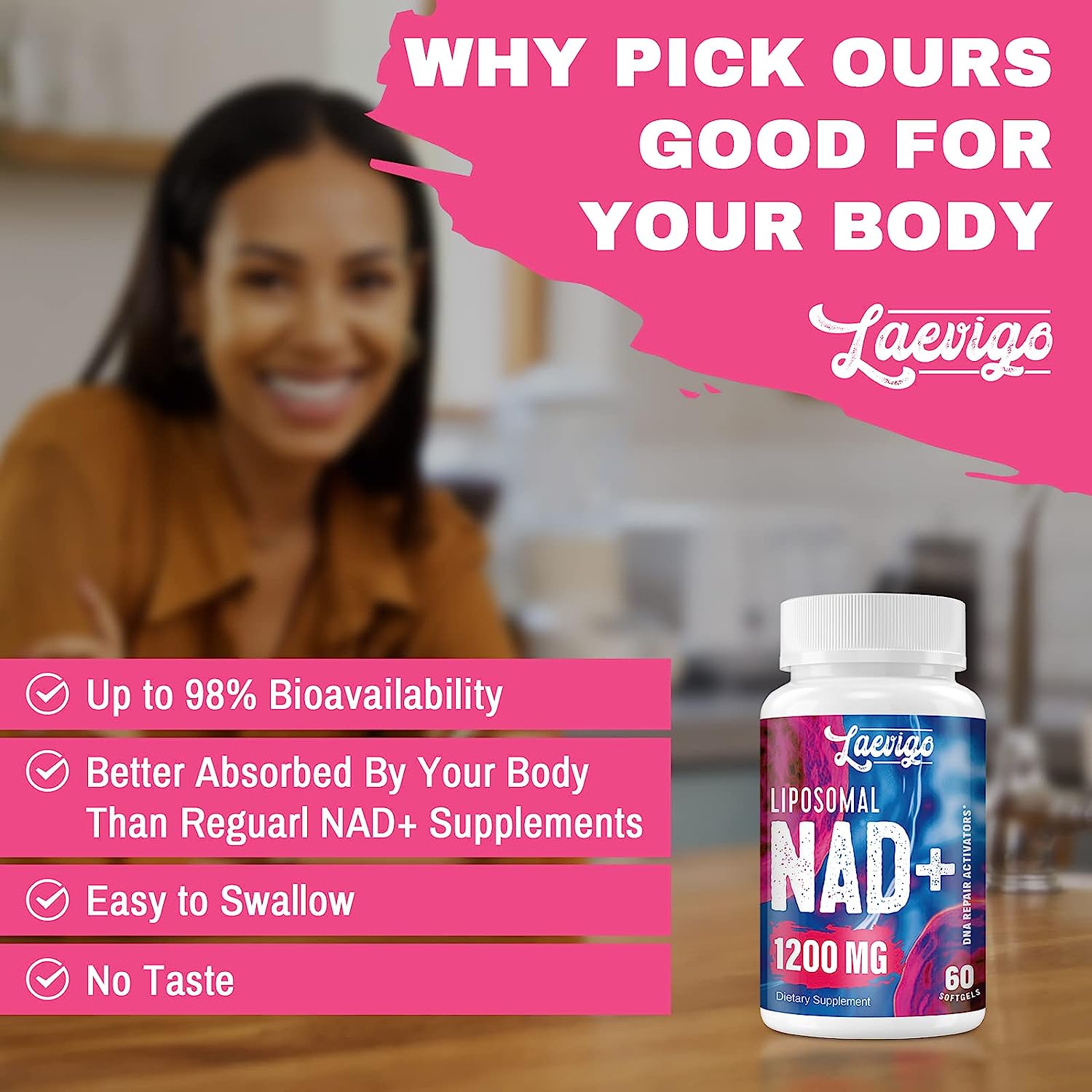 NAD 1200MG 60 SOFTGELS | Longevidad, Memoria, Salud general.