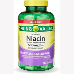 Niacin  500mg. 240 cáp.  | Metabolismo, Colesterol, Antioxidante, Piel.