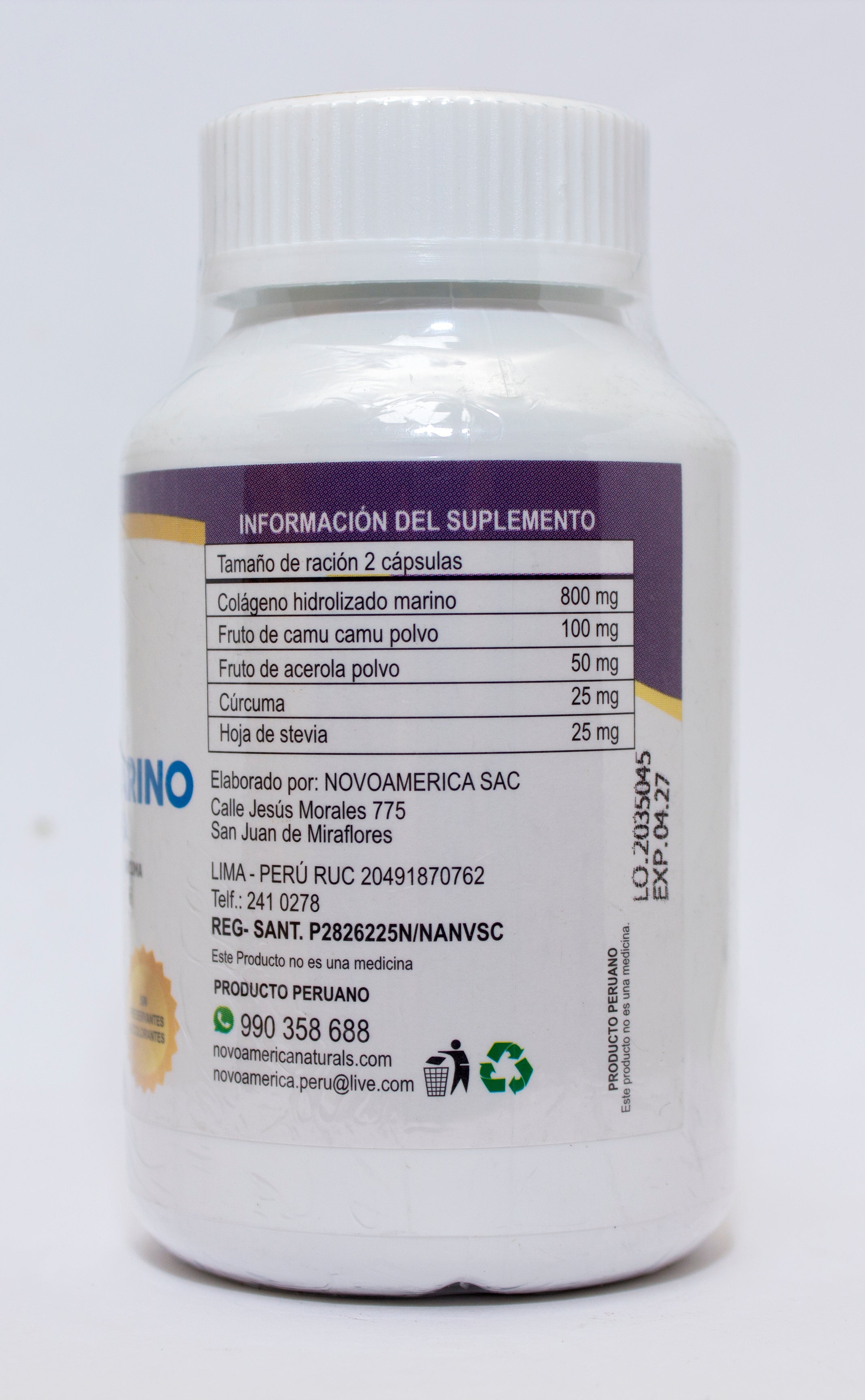 Colágeno Marino Hidrolizado 500mg. 100 cápsulas | Artrosis, Artritis, Piel, Cicatrizaciones, Piel, Uñas, Cabello.