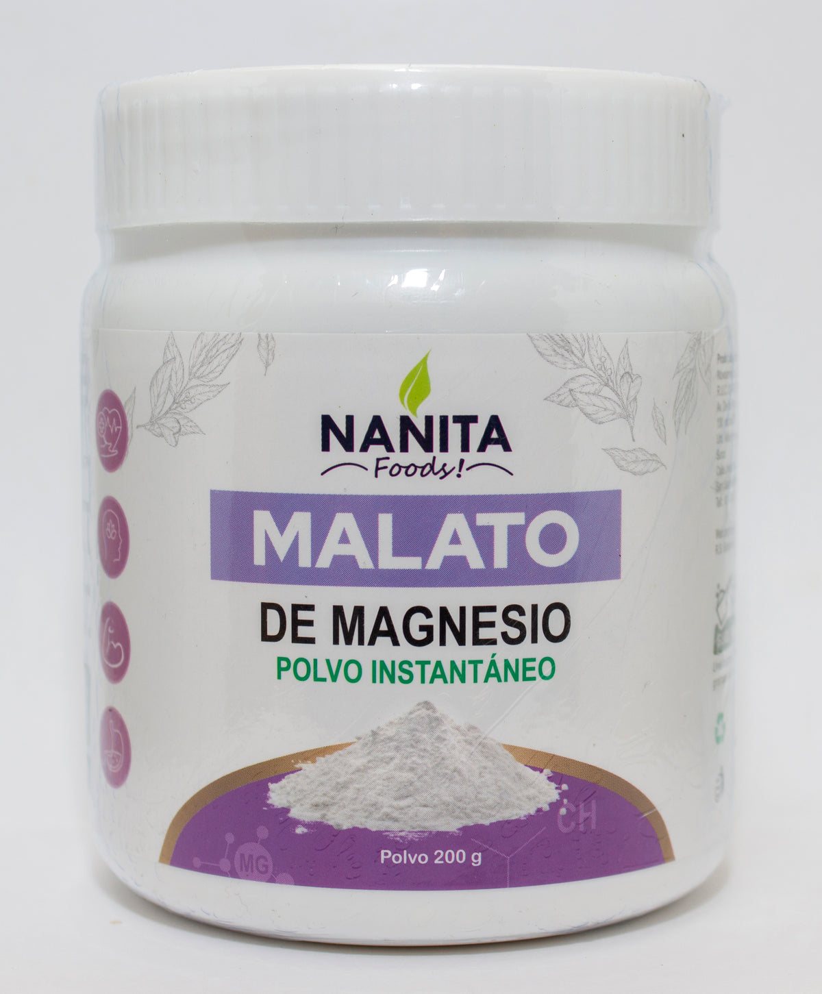 Malato de Magnesio 200g.  Polvo - Pote