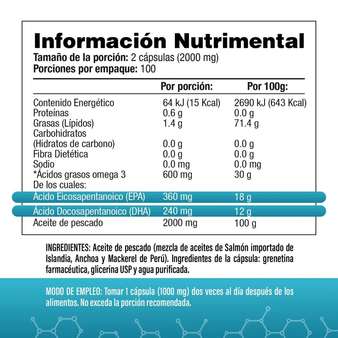 Omega 3 con Aceite de Salmon de Islandia 1000 mg 200 Cápsulas