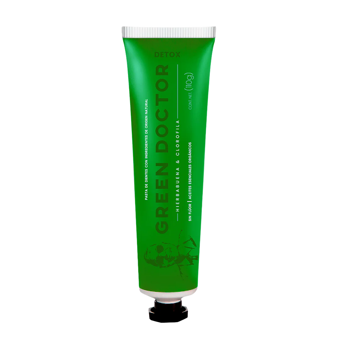 Pasta Dental Natural  Hierba buena y Clorofila  110g.  Sin Fluor - Green Doctor