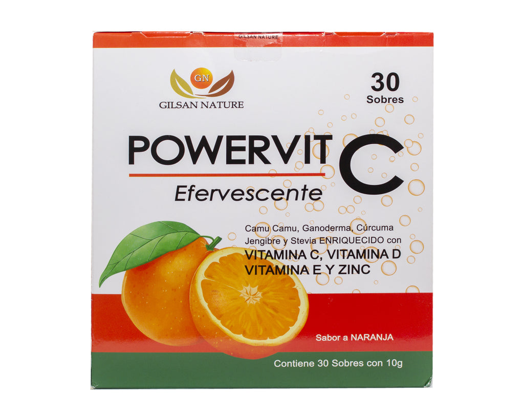 Vitamina C POWERVIT C (Efervescente) + cúrcuma y jengibre - Sistema òseo, Articular y Muscular
