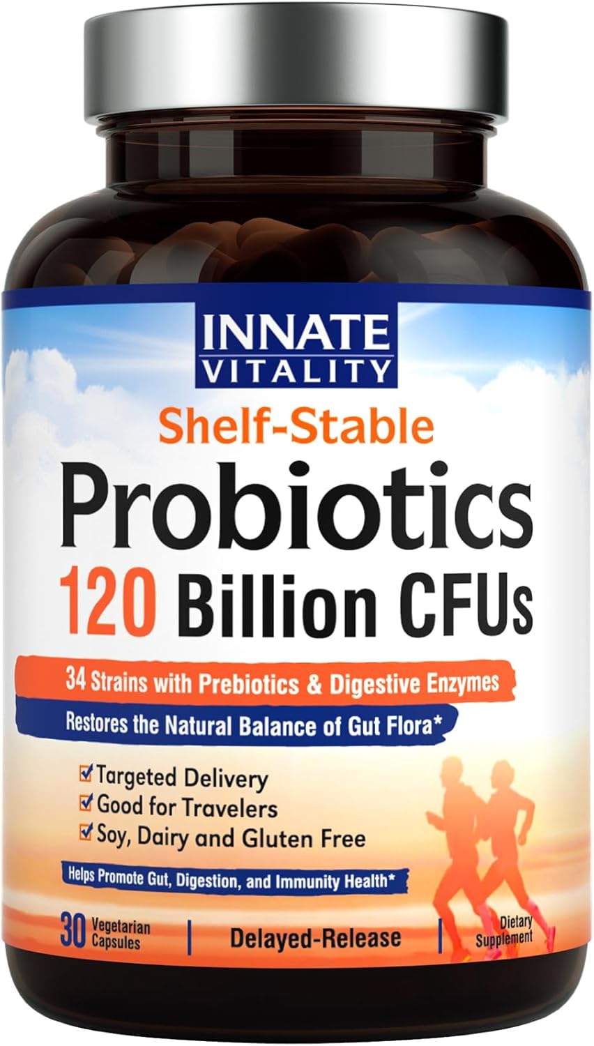 PROBIÓTICO 120 MIL MILLONES CFUs 30 CÁPSULAS VEGETARIANAS | Flora intestinal, Sistema inmunológico, Estreñimiento, Alergias, Asma. (Copia)