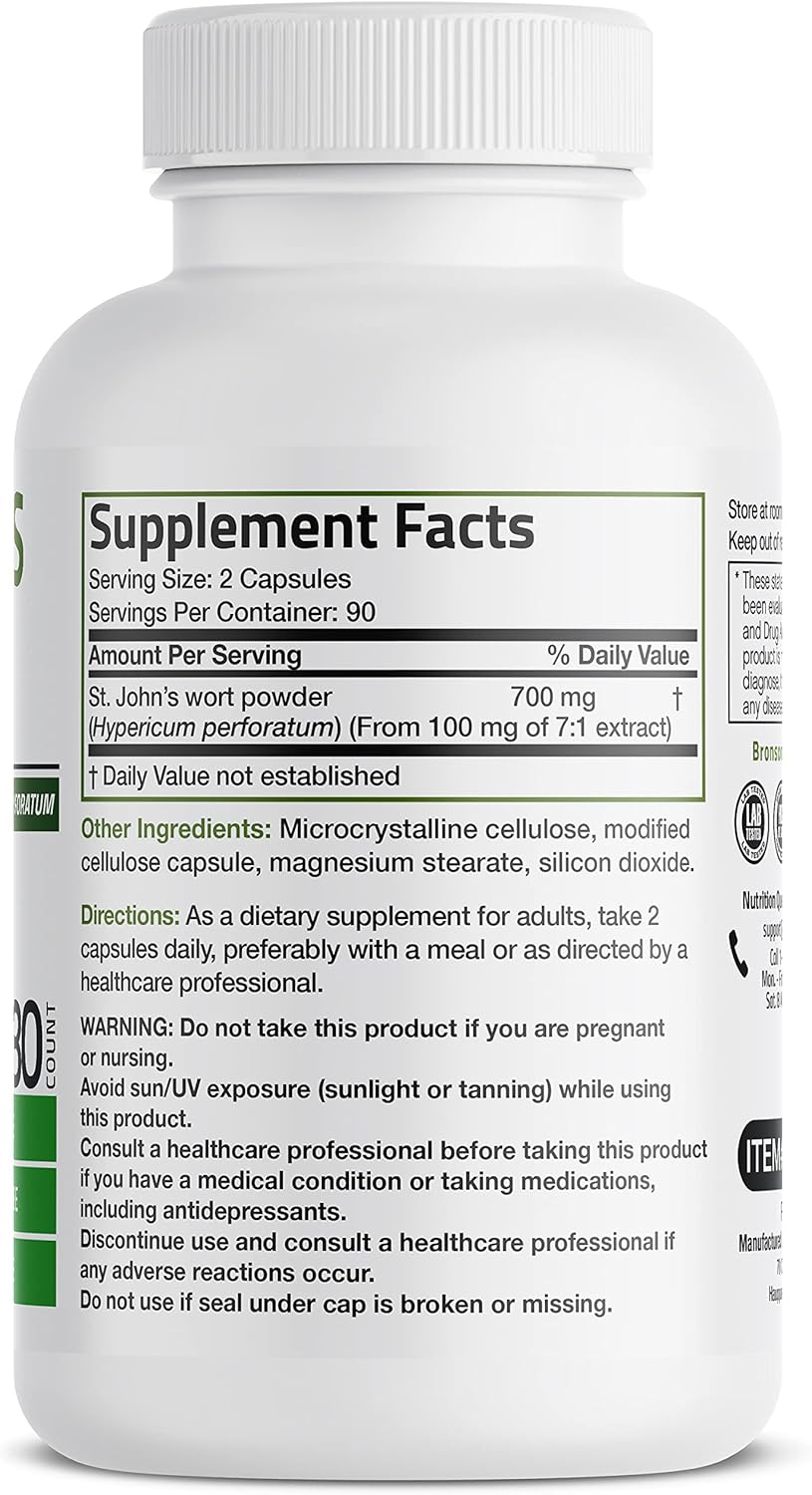 HIERBA DE SAN JUAN 180 CÁPSULAS 350MG | Depresión, Sueño, Ansiedad, Menopausia.