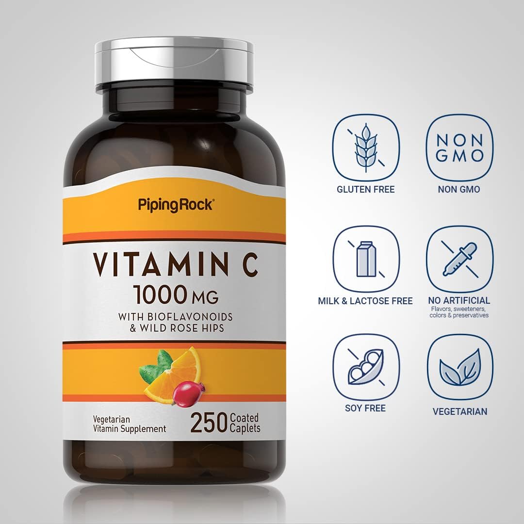 Vitamina C 1000mg, with Rose Hips 250 cápsulas