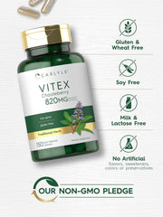 VITEX CHASTEBERRY 150 CÁPSULAS 820MG | Equilibrio hormonal, Menstruación, Fertilidad, Menopausia, Acné Hormonal.