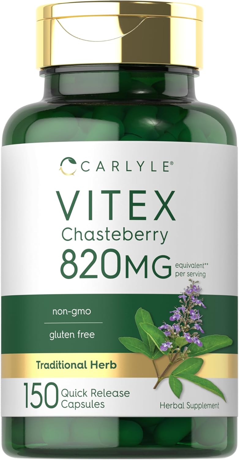 VITEX CHASTEBERRY 150 CÁPSULAS 820MG | Equilibrio hormonal, Menstruación, Fertilidad, Menopausia, Acné Hormonal.
