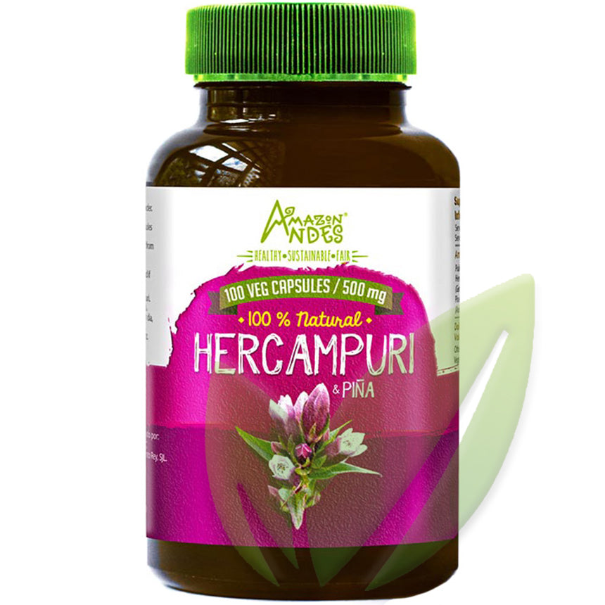 HERCAMPURI CON PIÑA 100 CÁPSULAS 500MG | Hígado, Indigestión, Acidez estomacal, Pérdida de peso, Diabetes.